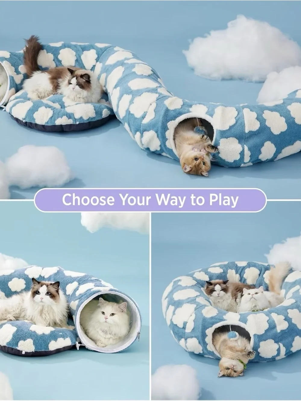 BEDSURE BLUE CAT TUNNEL CLOUDS